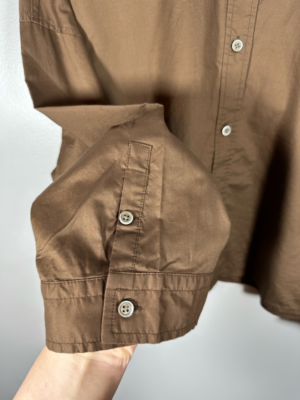 Everlane The Woven PJ Top Cropped Chestnut Size Extra Small XS NWT - Picture 7 of 9